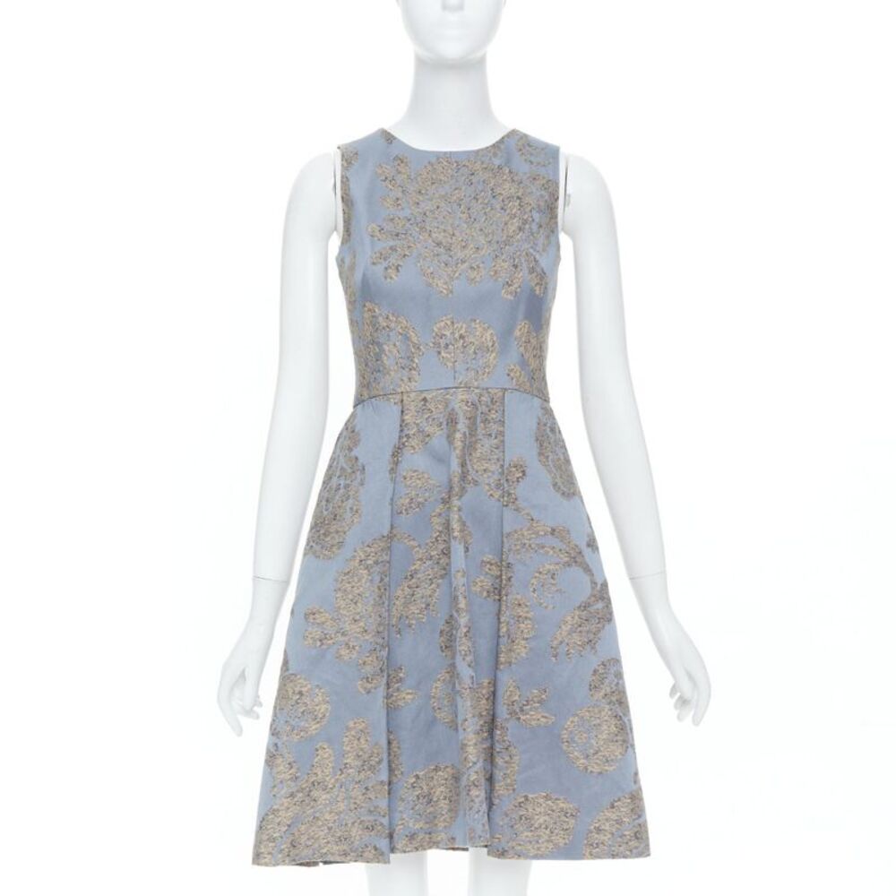 Oscar De La Renta 2007 Grey Jacquard Dress